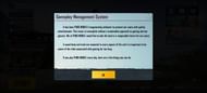 The Gameplay Management System notice in BGMI